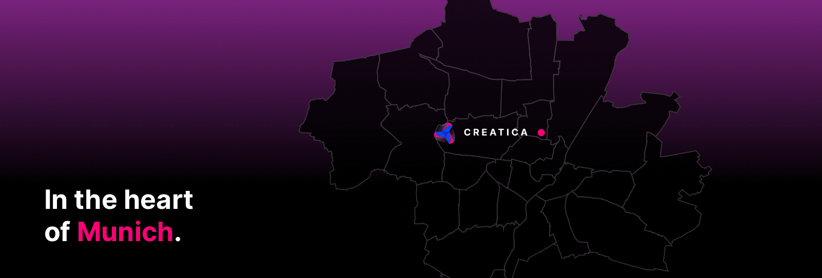 Map showing Creatica's location in Munich